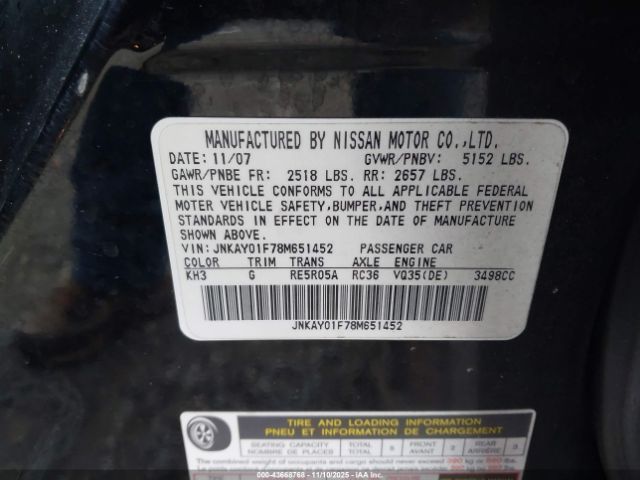 INFINITI M35x Image 11