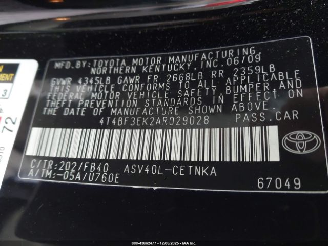 Toyota Camry Le Image 2