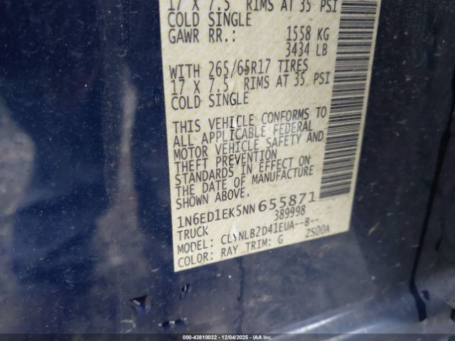 Nissan Frontier Sv 4x4 Image 15