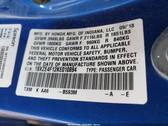 Honda Insight Lx Image 14